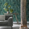 ESTAhome tapeet orientaalne ibiza marrakech kelim patchwork vahekaart - smaragdroheline