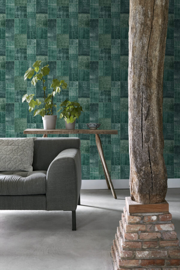 ESTAhome tapeet orientaalne ibiza marrakech kelim patchwork vahekaart - smaragdroheline
