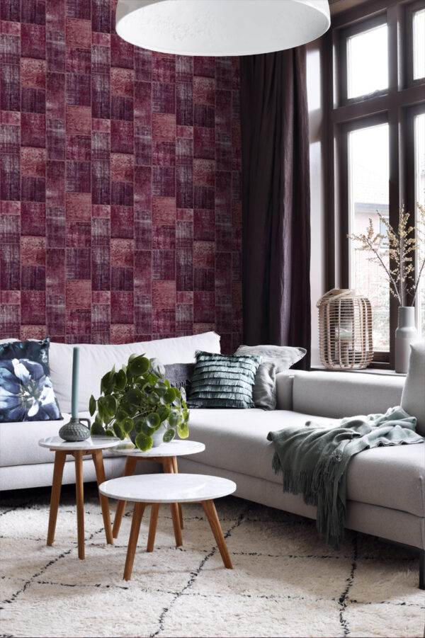 ESTAhome tapeet idamaine ibiza marrakech kelim patchwork vaip - burgundia punane