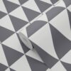 ESTAhome tapeet geomeetrilised kolmnurgad - tumehall ja mattvalge