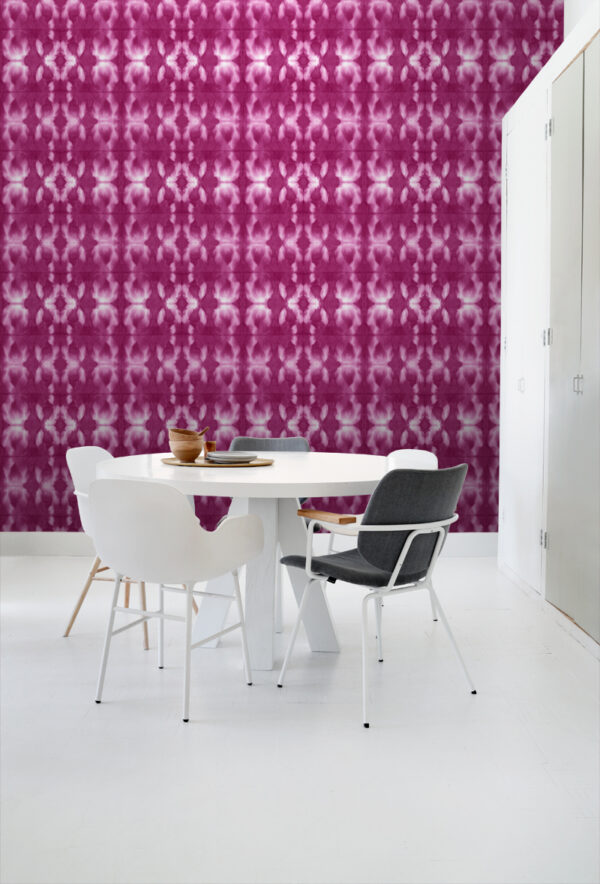 ESTAhome tapeet shibori mustriga - intensiivne fuksiaroosa
