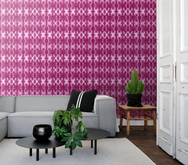 ESTAhome tapeet shibori mustriga - intensiivne fuksiaroosa