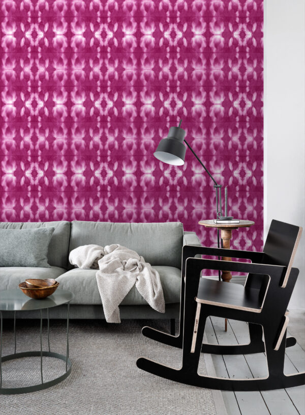 ESTAhome tapeet shibori mustriga - intensiivne fuksiaroosa
