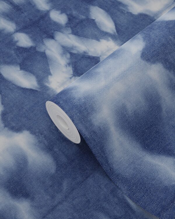 ESTAhome tapeet tie-dye shibori muster teksad - indigo sinine