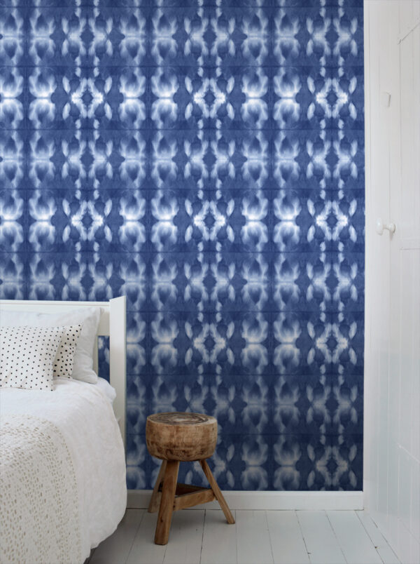 ESTAhome tapeet tie-dye shibori muster teksad - indigo sinine