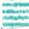 ESTAhome tapeet horisontaalsed tie-dye shibori triibud - intensiivne türkiis ja matt valge