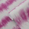 ESTAhome tapeet horisontaalsed tie-dye shibori triibud - intensiivne fuksiaroosa ja mattvalge