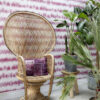 ESTAhome tapeet horisontaalsed tie-dye shibori triibud - intensiivne fuksiaroosa ja mattvalge