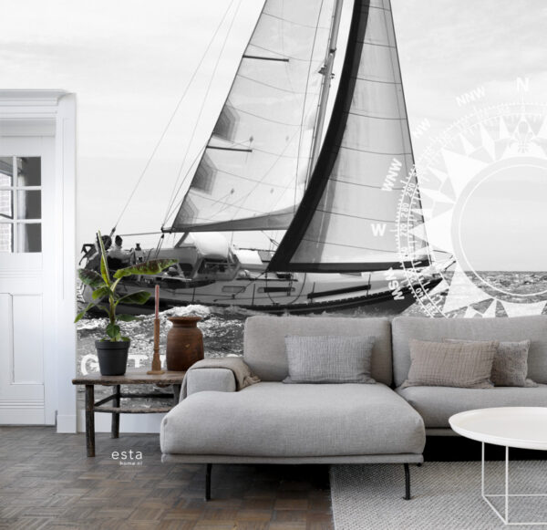 ESTAhome fototapeet purjekas - mustvalge