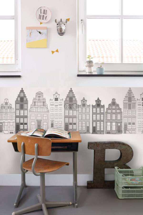ESTAhome nonwoven tapeedi piir XXL Amsterdami kanali majad - hall