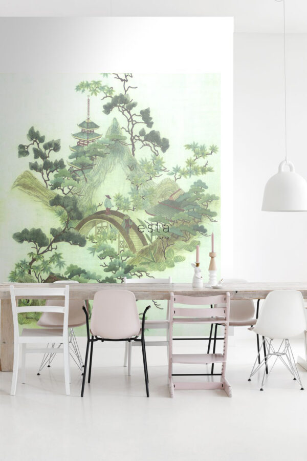 ESTAhome fototapeet chinoiserie - roheline ja pruun