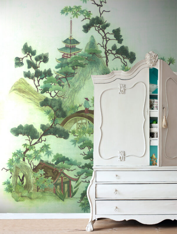 ESTAhome fototapeet chinoiserie - roheline ja pruun
