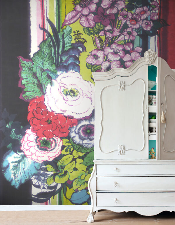 ESTAhome fototapeet lilled - must, punane, sinine, valge ja roheline