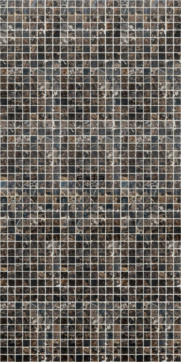 ESTAhome mittekootud tapeet XXL mosaiiktahvlid - pruun ja must