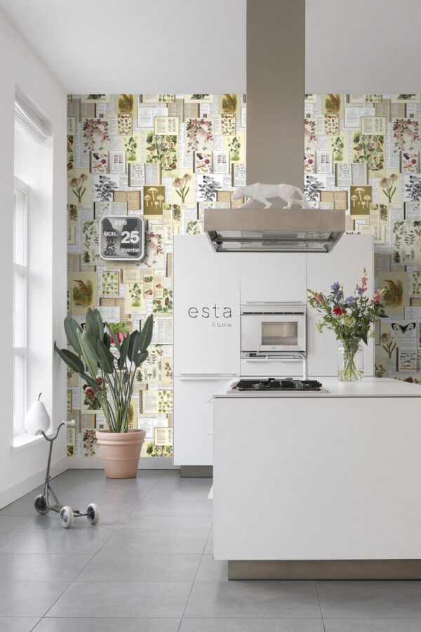 ESTAhome fototapeet botaaniline - beež, roheline ja roosa