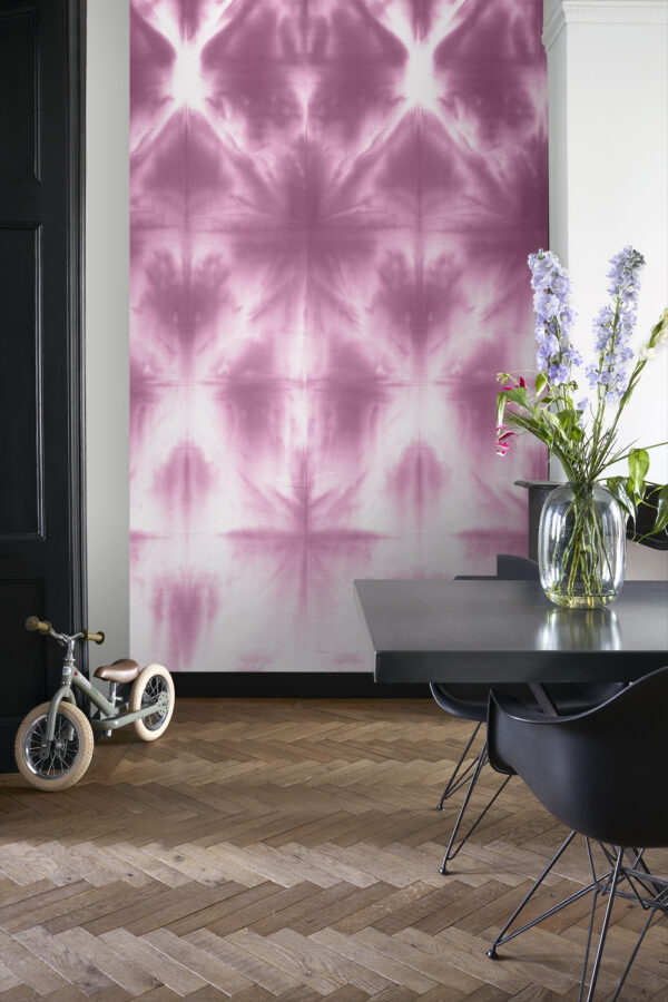 ESTAhome fototapeet seinamotiiv shibori tie-dye - intensiivne fuksiaroosa