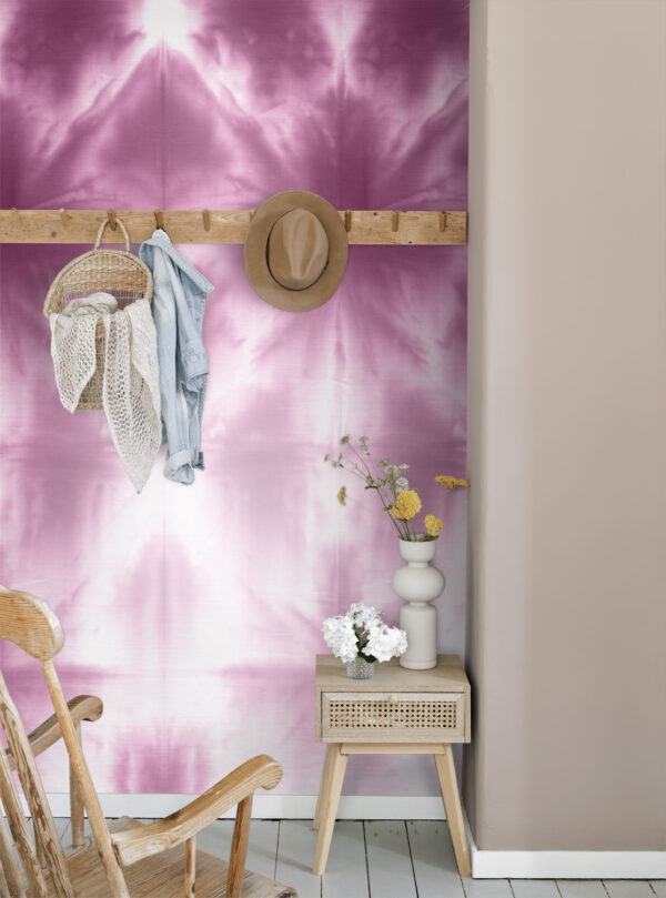 ESTAhome fototapeet seinamotiiv shibori tie-dye - intensiivne fuksiaroosa