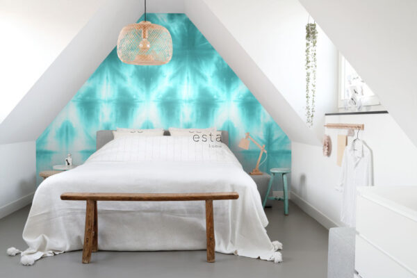ESTAhome fototapeet seinamotiiv tie-dye shibori - intensiivne türkiissinine
