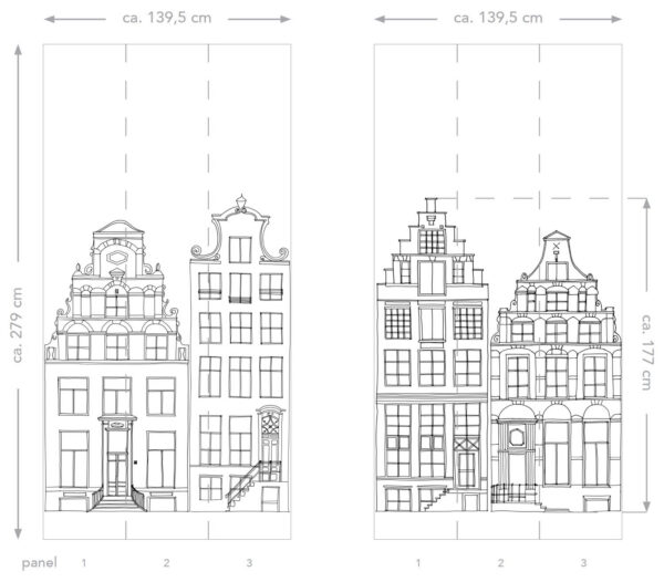 ESTAhome Amsterdam kanalite majad fototapeet - must ja valge