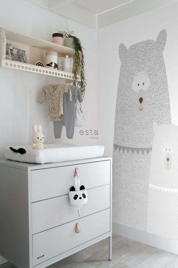 ESTAhome fototapeet karud ema ja laps - helehall