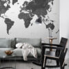 ESTAhome fototapeet vintage maailmakaart - mustvalge