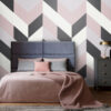 ESTAhome herringbone must-valge-antiikroosa fototapeet