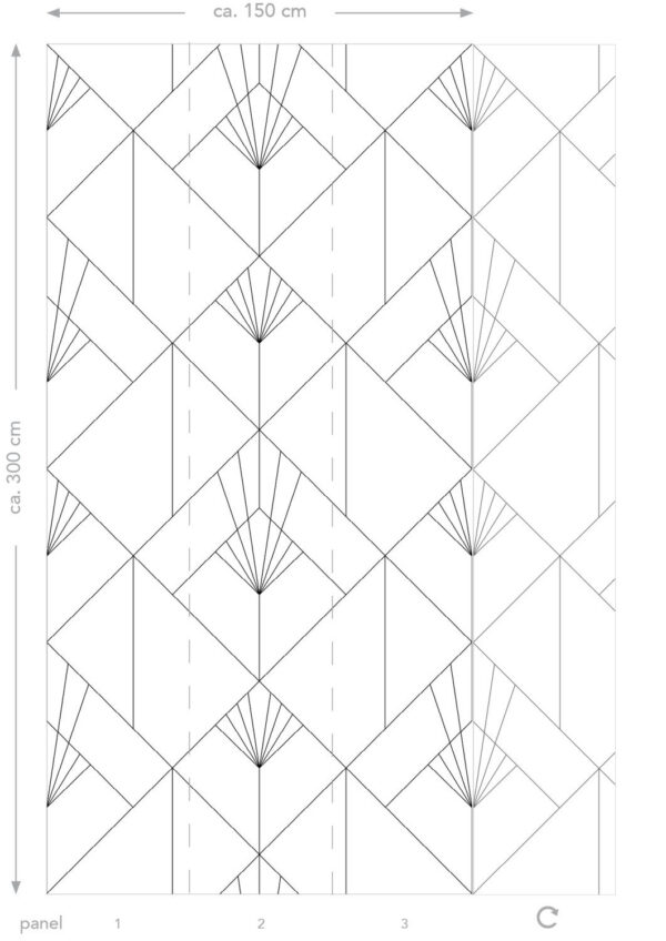 ESTAhome fototapeet art deco motiiv - valge ja must