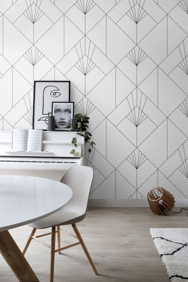 ESTAhome fototapeet art deco motiiv - valge ja must