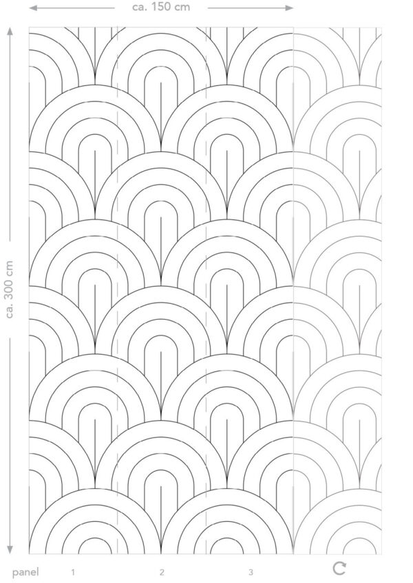 ESTAhome fototapeet art deco motiiv - valge ja must