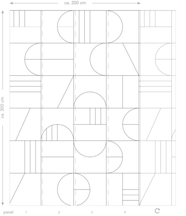 ESTAhome fototapeet art deco motiiv - valge ja must