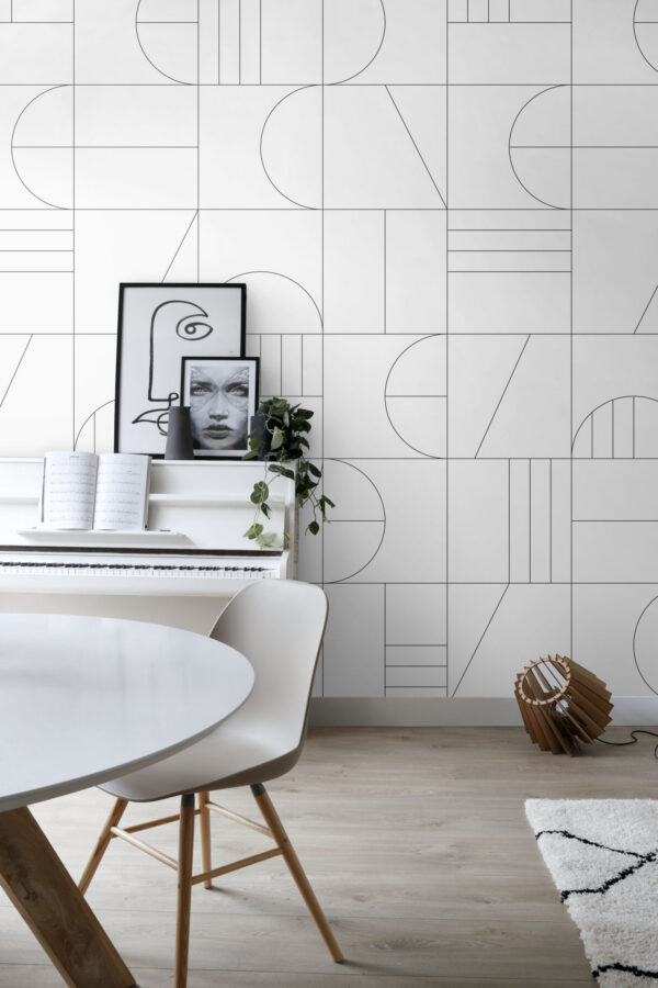 ESTAhome fototapeet art deco motiiv - valge ja must