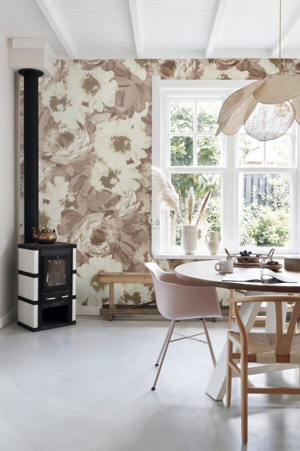 ESTAhome fototapeet vintage lilled antiikroosa