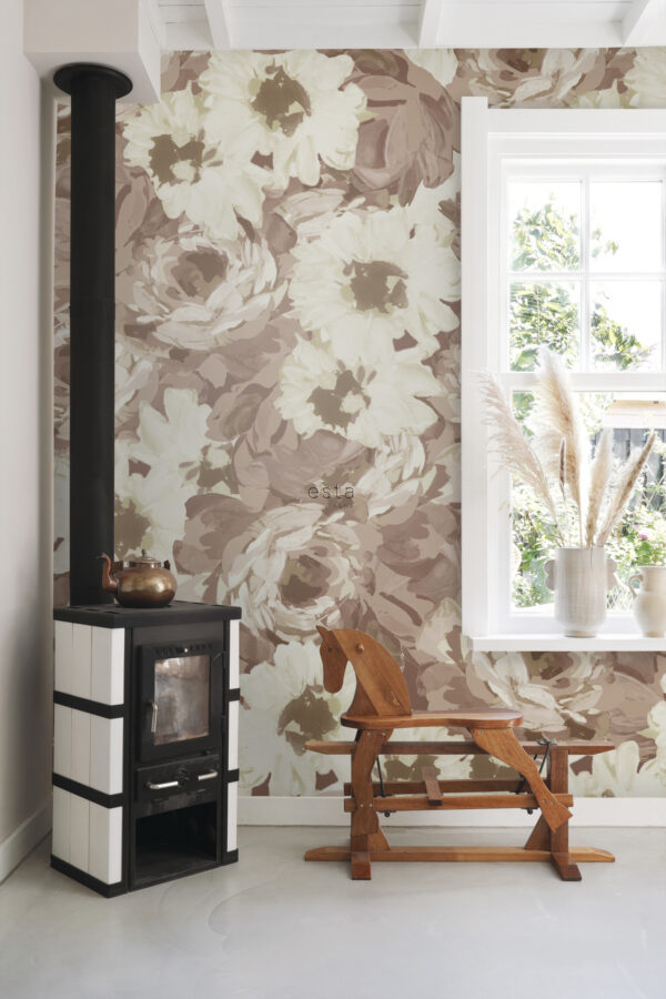 ESTAhome fototapeet vintage lilled antiikroosa