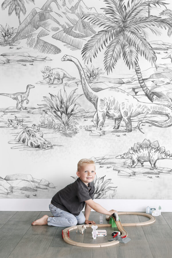 ESTAhome fototapeet dinosaurused mustvalge