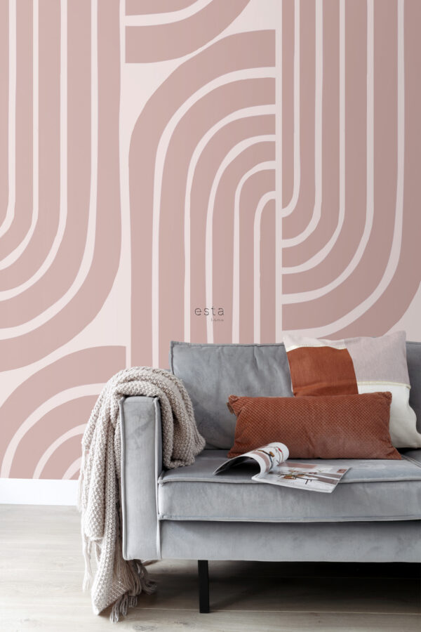ESTAhome fototapeet art deco motiiv - antiikroosa