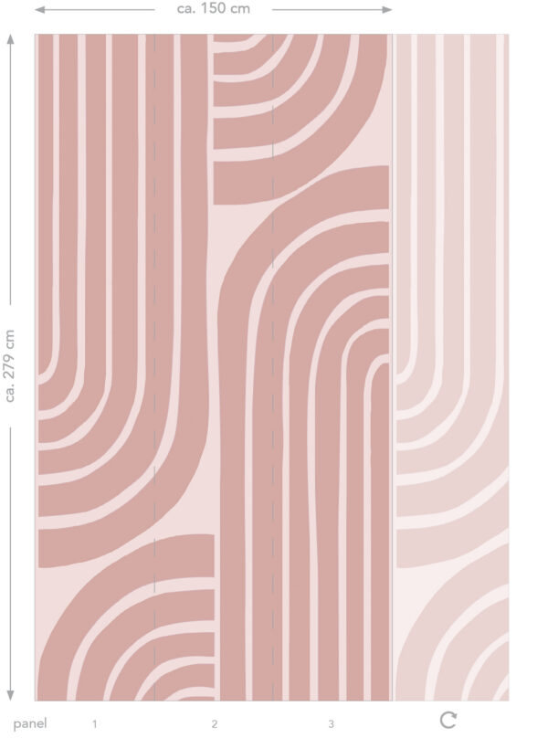 ESTAhome fototapeet art deco motiiv - antiikroosa