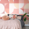 ESTAhome Bauhaus stiilis ringid fototapeet - roosad toonid