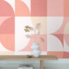 ESTAhome Bauhaus stiilis ringid fototapeet - roosad toonid