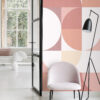ESTAhome Bauhaus stiilis ringid fototapeet - roosad toonid