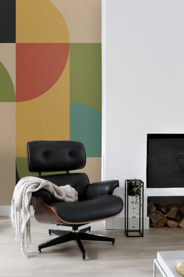 ESTAhome Bauhaus stiilis ümmargused fototapeet - mitmevärviline
