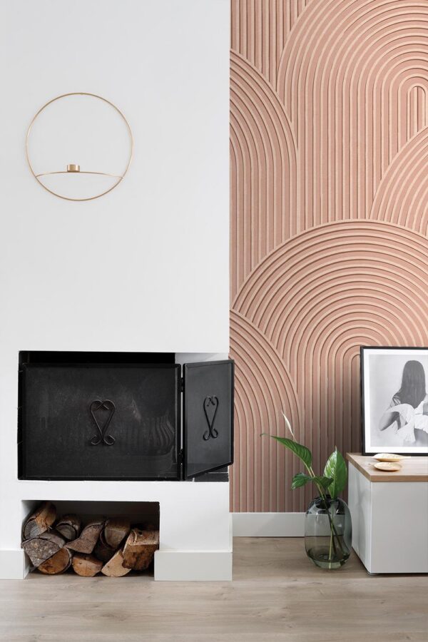 ESTAhome 3D prinditud fototapeet - terrakota ja roosa