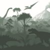 ESTAhome dinosaurused fototapeet - tume roheline