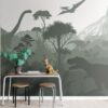 ESTAhome dinosaurused fototapeet - tume roheline