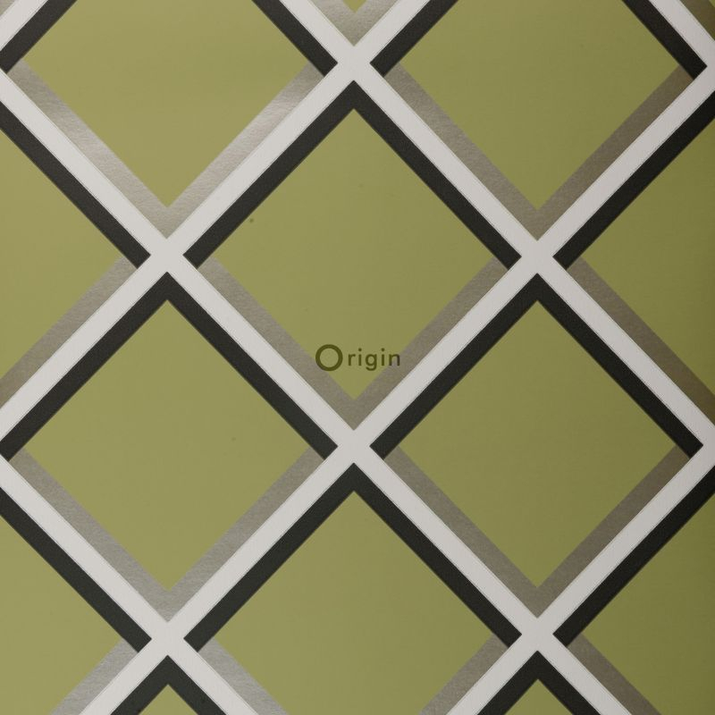 Origin Wallcoverings geomeetriline motiiv tapeet - oliiviroheline