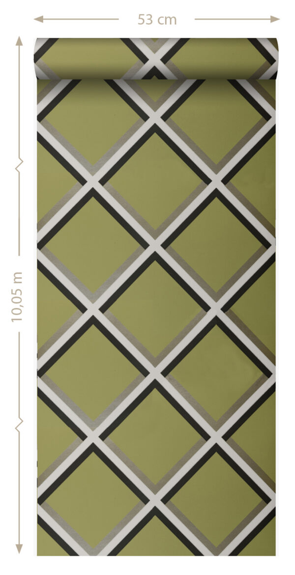 Origin Wallcoverings geomeetriline motiiv tapeet - oliiviroheline
