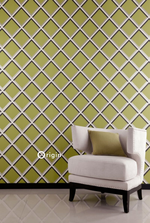 Origin Wallcoverings geomeetriline motiiv tapeet - oliiviroheline