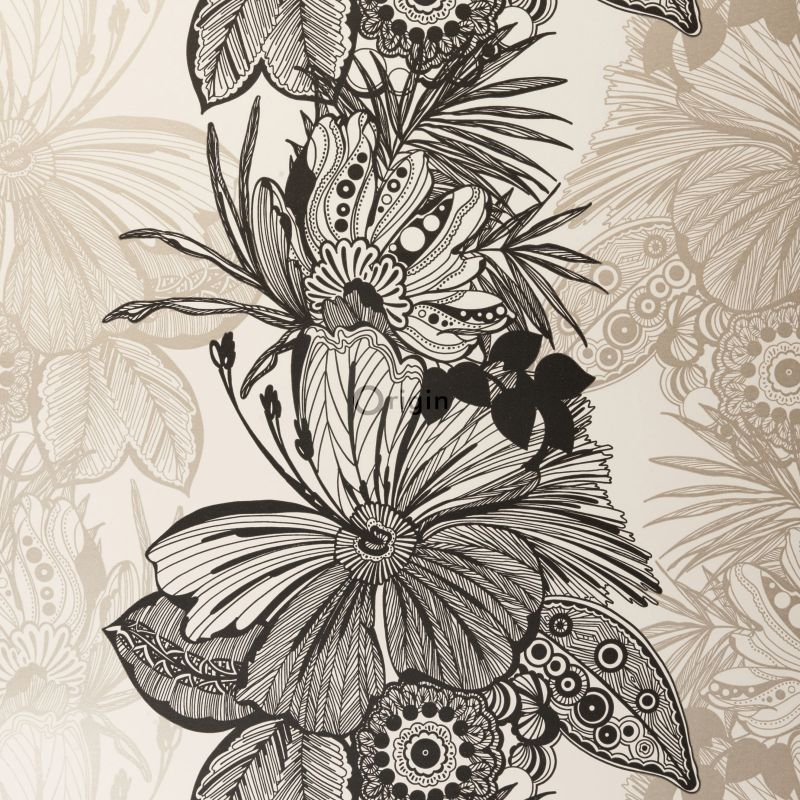 Origin Wallcoverings tapeet lilled - must ja beež