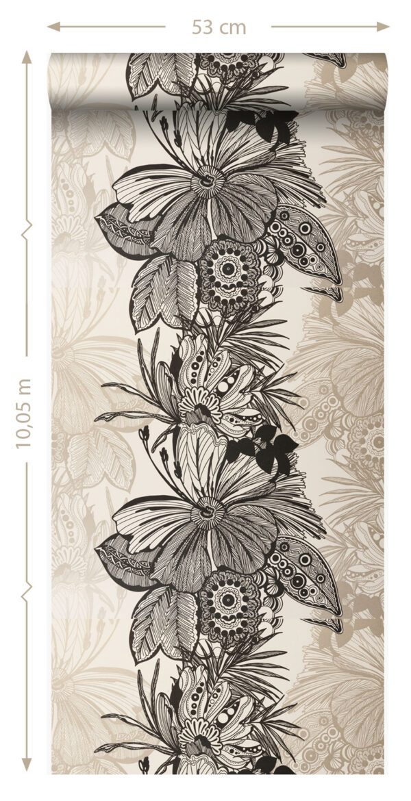 Origin Wallcoverings tapeet lilled - must ja beež