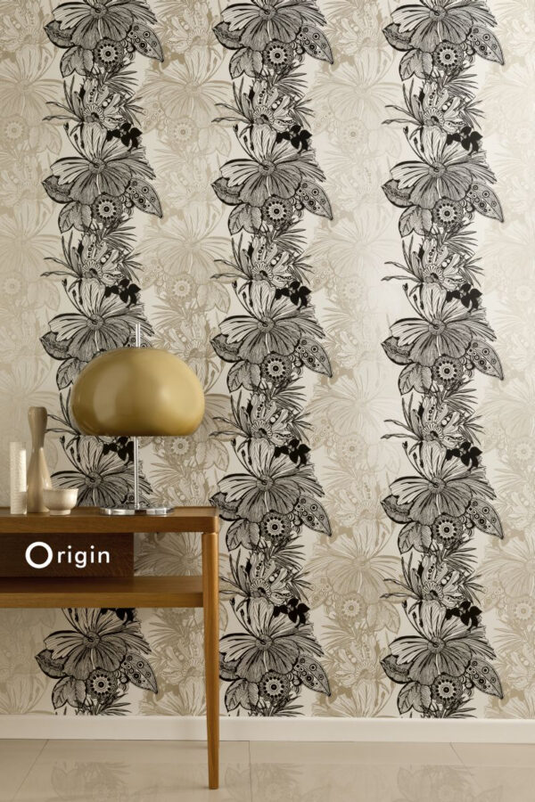 Origin Wallcoverings tapeet lilled - must ja beež