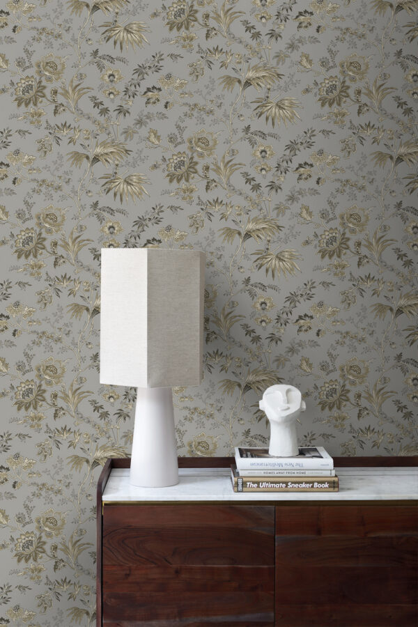 Origin Wallcoverings lillemotiiv tapeet - taupe hall ja pruun